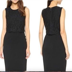Rebecca Taylor sleeveless black lace combo dress size 4